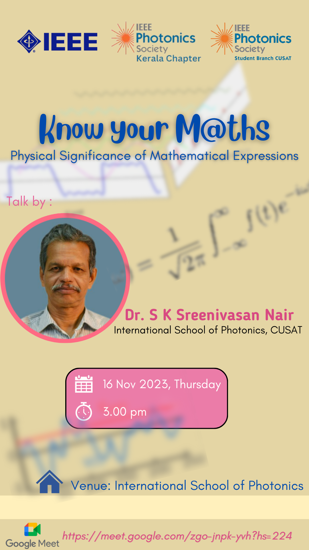 'Know Your Maths' - Physical Significance of Mathematical Expressions ...